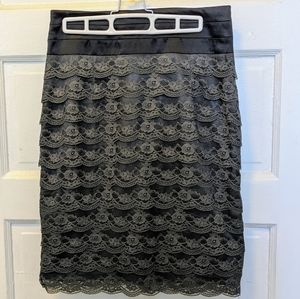 H&M Lace Overlay Pencil Skirt